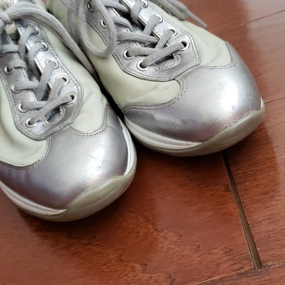 Prada Mint & Silver Sneakers - Picture 8 of 10